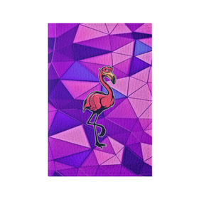 Обложка для паспорта матовая кожа с принтом Фламинго в Белгороде, натуральная матовая кожа | размер 19,3 х 13,7 см; прозрачные пластиковые крепления | bird | flyer | fowl | poultry | seabird | triangle | абстракция | животные | птицы | текстуры | тренд | треугольники | фламинго