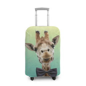 Чехол для чемодана 3D с принтом Жираф и бабочка в Белгороде, 86% полиэфир, 14% спандекс | двустороннее нанесение принта, прорези для ручек и колес | жираф