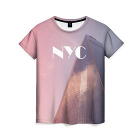 Женская футболка 3D с принтом New York в Белгороде, 100% полиэфир ( синтетическое хлопкоподобное полотно) | прямой крой, круглый вырез горловины, длина до линии бедер | new york | ny | nyc | york | йорк | нью | нью йорк | ретро