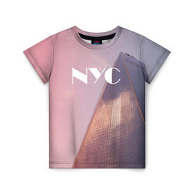 Детская футболка 3D с принтом New York в Белгороде, 100% гипоаллергенный полиэфир | прямой крой, круглый вырез горловины, длина до линии бедер, чуть спущенное плечо, ткань немного тянется | new york | ny | nyc | york | йорк | нью | нью йорк | ретро