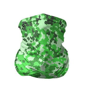 Бандана-труба 3D с принтом Камуфляж зеленые соты в Белгороде, 100% полиэстер, ткань с особыми свойствами — Activecool | плотность 150‒180 г/м2; хорошо тянется, но сохраняет форму | Тематика изображения на принте: армия | болото | зеленка | зеленый | камок | камуфляж | лес | маскировка | мундир | натовка | охотник | пазл | прикольный | рыбак | солдат | яркий