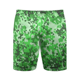 Мужские шорты 3D спортивные с принтом Камуфляж зеленые соты в Белгороде,  |  | Тематика изображения на принте: армия | болото | зеленка | зеленый | камок | камуфляж | лес | маскировка | мундир | натовка | охотник | пазл | прикольный | рыбак | солдат | яркий
