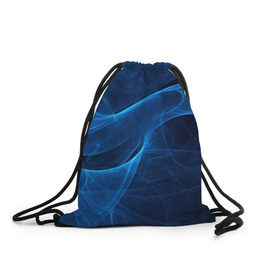 Рюкзак-мешок 3D с принтом Дым в Белгороде, 100% полиэстер | плотность ткани — 200 г/м2, размер — 35 х 45 см; лямки — толстые шнурки, застежка на шнуровке, без карманов и подкладки | волна | лазер | луч | пламя | синий