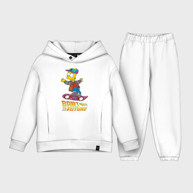 Детский костюм хлопок Oversize с принтом Bart to the future в Белгороде,  |  | back to the future | bart | homer | simpsons | барт | гомер | делореан | марти | машина времени | мультфильм | симпсоны