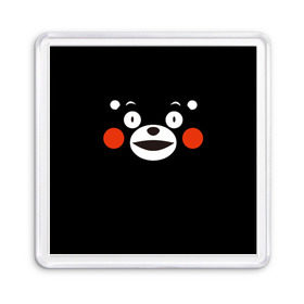 Магнит 55*55 с принтом Kumamon в Белгороде, Пластик | Размер: 65*65 мм; Размер печати: 55*55 мм | kumamon | во имя сатаны | во славу сатане | кумамон