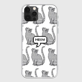 Чехол для iPhone 12 Pro Max с принтом Meow cats в Белгороде, Силикон |  | cat | cats | meow | text | tumblr |   | котики | кошак | кошка | кошки | мяу