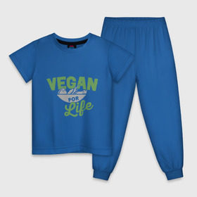 Детская пижама хлопок с принтом Vegan for Life в Белгороде, 100% хлопок |  брюки и футболка прямого кроя, без карманов, на брюках мягкая резинка на поясе и по низу штанин
 | green | vegan | yoga | веган | вегетарианец | вегетарианство | витамины | здоровье | зеленый | зож | йога | овощи | фрукты