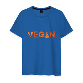Мужская футболка хлопок с принтом Vegan в Белгороде, 100% хлопок | прямой крой, круглый вырез горловины, длина до линии бедер, слегка спущенное плечо. | green | vegan | yoga | бекон | веган | вегетарианец | вегетарианство | витамины | здоровье | зеленый | зож | йога | овощи | фрукты