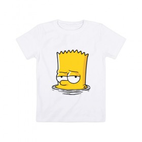 Детская футболка хлопок с принтом Bart в Белгороде, 100% хлопок | круглый вырез горловины, полуприлегающий силуэт, длина до линии бедер | Тематика изображения на принте: bart | boy | homer | simpsons | барт | гомер | мальчик | мультфильм | симпсон | симпсоны | спрингфилд
