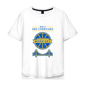 Мужская футболка хлопок Oversize с принтом Golden State Champions в Белгороде, 100% хлопок | свободный крой, круглый ворот, “спинка” длиннее передней части | basketball | golden state | nba | warriors | баскетбол | голден стейт | нба | спорт | уорриорз