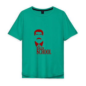 Мужская футболка хлопок Oversize с принтом Сталин старая школа в Белгороде, 100% хлопок | свободный крой, круглый ворот, “спинка” длиннее передней части | old | school | коммунизм | портрет | ретро | советский | союз | ссср | сталин | старая | усы | школа