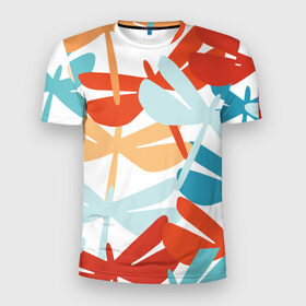Мужская футболка 3D спортивная с принтом Стрекозы в Белгороде, 100% полиэстер с улучшенными характеристиками | приталенный силуэт, круглая горловина, широкие плечи, сужается к линии бедра | 