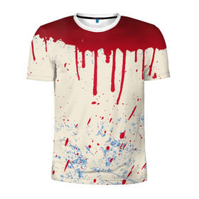 Мужская футболка 3D спортивная с принтом Кровь в Белгороде, 100% полиэстер с улучшенными характеристиками | приталенный силуэт, круглая горловина, широкие плечи, сужается к линии бедра | 3d | арт | краска | кровь | прикольные | цветные