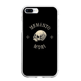 Чехол для iPhone 7Plus/8 Plus матовый с принтом Memento Mori в Белгороде, Силикон | Область печати: задняя сторона чехла, без боковых панелей | death | skull | кости | цитата