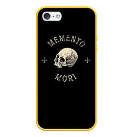 Чехол для iPhone 5/5S матовый с принтом Memento Mori в Белгороде, Силикон | Область печати: задняя сторона чехла, без боковых панелей | Тематика изображения на принте: death | skull | кости | цитата