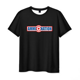 Мужская футболка 3D с принтом AMMU-NATION в Белгороде, 100% полиэфир | прямой крой, круглый вырез горловины, длина до линии бедер | ammunation | auto | dead | grand | gta | gta5 | red | redemption | theft | гта