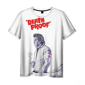 Мужская футболка 3D с принтом Death proof в Белгороде, 100% полиэфир | прямой крой, круглый вырез горловины, длина до линии бедер | Тематика изображения на принте: stuntman mike | квентин | курт рассел | тарантино