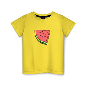 Детская футболка хлопок с принтом Арбузе в Белгороде, 100% хлопок | круглый вырез горловины, полуприлегающий силуэт, длина до линии бедер | арбуз | арбузы | лето | фрукты
