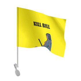 Флаг для автомобиля с принтом Убить Билла в Белгороде, 100% полиэстер | Размер: 30*21 см | kill bill | катана | квентин | меч | невеста | тарантино | ума турман