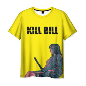 Мужская футболка 3D с принтом Убить Билла в Белгороде, 100% полиэфир | прямой крой, круглый вырез горловины, длина до линии бедер | kill bill | катана | квентин | меч | невеста | тарантино | ума турман