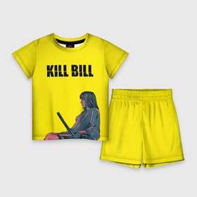 Детский костюм с шортами 3D с принтом Убить Билла в Белгороде,  |  | kill bill | катана | квентин | меч | невеста | тарантино | ума турман