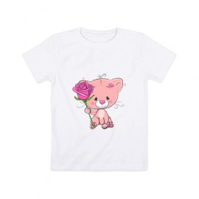 Детская футболка хлопок с принтом Котенок в Белгороде, 100% хлопок | круглый вырез горловины, полуприлегающий силуэт, длина до линии бедер | kitty | арт | животные | коты | кошки | сердечки | цветы