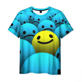 Мужская футболка 3D с принтом Сохраняй оптимизм в Белгороде, 100% полиэфир | прямой крой, круглый вырез горловины, длина до линии бедер | настроение | оптимизм | позитив | смайл | смайлик