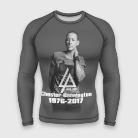 Мужской рашгард 3D с принтом Честер Беннингтон в Белгороде,  |  | bennington | chester | linkin | park | rip | беннингтон | честер