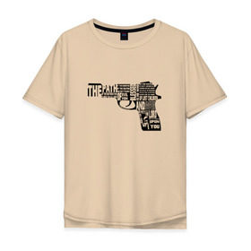 Мужская футболка хлопок Oversize с принтом Pulp Fiction в Белгороде, 100% хлопок | свободный крой, круглый ворот, “спинка” длиннее передней части | 25 17 | 2517 | библия | криминальное чтиво | оружие | пистолет | самюэль джексон | цитата | эклезиаст