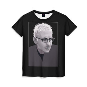 Женская футболка 3D с принтом Chester Bennington в Белгороде, 100% полиэфир ( синтетическое хлопкоподобное полотно) | прямой крой, круглый вырез горловины, длина до линии бедер | chester bennington | рок