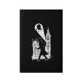 Обложка для паспорта матовая кожа с принтом Шерлок Холмс в Белгороде, натуральная матовая кожа | размер 19,3 х 13,7 см; прозрачные пластиковые крепления | holmes | sherlock | sherlock holmes | англия | великобритания | сыщик | холмс | шерлок