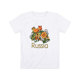 Детская футболка хлопок с принтом Россия - наша страна в Белгороде, 100% хлопок | круглый вырез горловины, полуприлегающий силуэт, длина до линии бедер | russia | патриотизм | россия