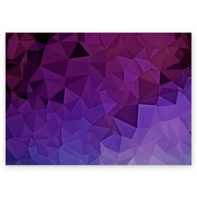 Поздравительная открытка с принтом Фиолетовые грани в Белгороде, 100% бумага | плотность бумаги 280 г/м2, матовая, на обратной стороне линовка и место для марки
 | abstract | abstraction | color | geometry | mirror | polygon | абстракция | геометрия | грани | линии | полигоны | сочетания | стекло | треугольники