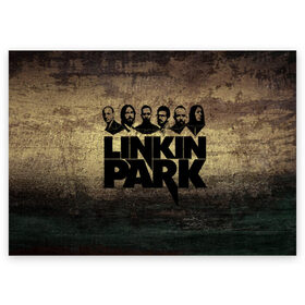 Поздравительная открытка с принтом Linkin Park Band в Белгороде, 100% бумага | плотность бумаги 280 г/м2, матовая, на обратной стороне линовка и место для марки
 | chester bennington | linkin park | беннингтон | линкин паркб честер | майк | шинода
