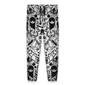 Женские брюки 3D с принтом Tokyo Tattoo Sticker Bomb в Белгороде, полиэстер 100% | прямой крой, два кармана без застежек по бокам, с мягкой трикотажной резинкой на поясе и по низу штанин. В поясе для дополнительного комфорта — широкие завязки | casual | design | pattern | ray ban | skull | street | texture | urban | дизайн | индеец | мода | очки | повтор | принт | стикербомб | стикеры | тату | текстура | узор | улица | хулиган | череп | шляпа