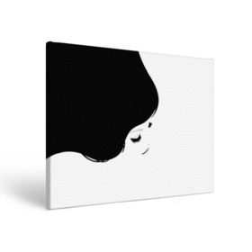 Холст прямоугольный с принтом Лицо и волосы девушки в Белгороде, 100% ПВХ |  | белое | брови | волосы | глаза | голова | губы | девочка | девушка | женщина | инь янь | красивая | переход | текстура | черное