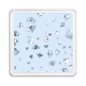 Магнит 55*55 с принтом Flying diamonds в Белгороде, Пластик | Размер: 65*65 мм; Размер печати: 55*55 мм | beautiful | blue | brilliant | diamond | diamonds | mineral | minerals | purple | stone | stones | white | белый | богатство | бриллиант | бриллианты | камень | камни | красивое | красота | минерал | минералы
