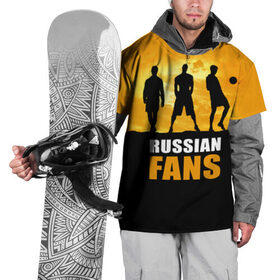 Накидка на куртку 3D с принтом Русские фанаты в Белгороде, 100% полиэстер |  | 
