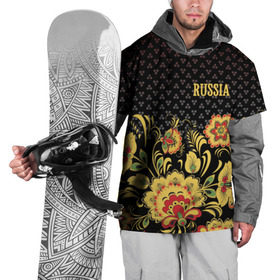 Накидка на куртку 3D с принтом Россия в Белгороде, 100% полиэстер |  | Тематика изображения на принте: роспись | россия | хохлома | цветы | я русский