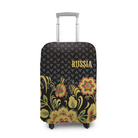 Чехол для чемодана 3D с принтом Россия в Белгороде, 86% полиэфир, 14% спандекс | двустороннее нанесение принта, прорези для ручек и колес | роспись | россия | хохлома | цветы | я русский