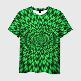 Мужская футболка 3D с принтом Оптическая кислота в Белгороде, 100% полиэфир | прямой крой, круглый вырез горловины, длина до линии бедер | 3d | абстракция | волны | другие | краска | линии | оптические | полосы | прикольные | разводы | узоры | фрактал | цветные | яркие