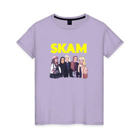 Женская футболка хлопок с принтом SKAM 8 в Белгороде, 100% хлопок | прямой крой, круглый вырез горловины, длина до линии бедер, слегка спущенное плечо | skam | скам | стыд