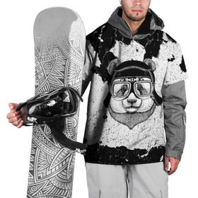 Накидка на куртку 3D с принтом Панда Гонщик в Белгороде, 100% полиэстер |  | 3d | motor bicycle | motorbike | motorcycle | авто | автомобильные | водитель | животные | кот | механик | мотоциклист | очки | панда