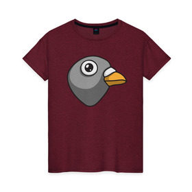 Женская футболка хлопок с принтом голубь в Белгороде, 100% хлопок | прямой крой, круглый вырез горловины, длина до линии бедер, слегка спущенное плечо | голубь | птица