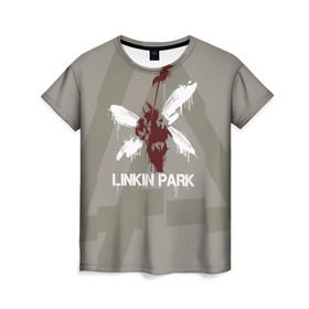 Женская футболка 3D с принтом Linkin Park - Hybrid logos в Белгороде, 100% полиэфир ( синтетическое хлопкоподобное полотно) | прямой крой, круглый вырез горловины, длина до линии бедер | 0x000000123 | chester | hybrid | linkin park | линкин парк