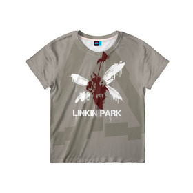 Детская футболка 3D с принтом Linkin Park - Hybrid logos в Белгороде, 100% гипоаллергенный полиэфир | прямой крой, круглый вырез горловины, длина до линии бедер, чуть спущенное плечо, ткань немного тянется | 0x000000123 | chester | hybrid | linkin park | линкин парк