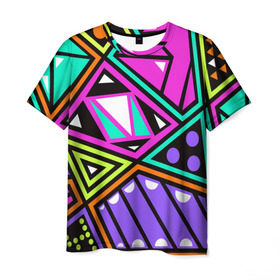 Мужская футболка 3D с принтом Geometry в Белгороде, 100% полиэфир | прямой крой, круглый вырез горловины, длина до линии бедер | геометрия | подарок | прикол | принт | яркий