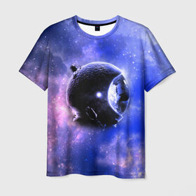 Мужская футболка 3D с принтом Вселенная бесконечна в Белгороде, 100% полиэфир | прямой крой, круглый вырез горловины, длина до линии бедер | звезды | планета | разноцветный | шлем | яркий