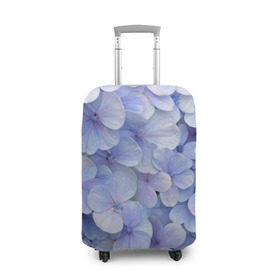 Чехол для чемодана 3D с принтом Гортензия голубая в Белгороде, 86% полиэфир, 14% спандекс | двустороннее нанесение принта, прорези для ручек и колес | hydrangea | лето | нежность | незабудка | цветы