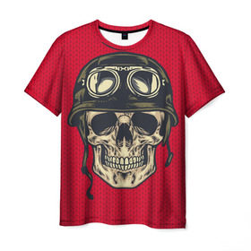 Мужская футболка 3D с принтом Свитер байкера в Белгороде, 100% полиэфир | прямой крой, круглый вырез горловины, длина до линии бедер | бабушка | байк | вязка | пряжа | скелет | скилет | череп